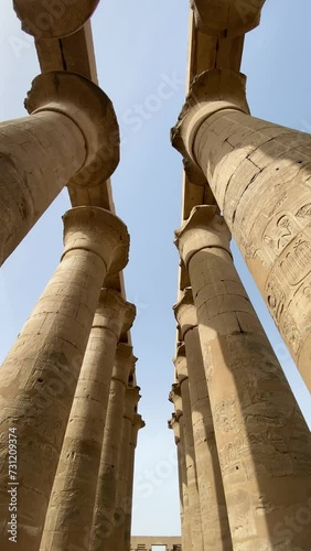 karnak temple columns egypt vertical 4k photo