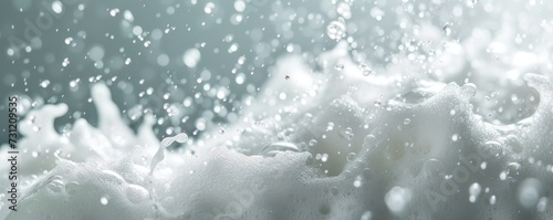 abstract background with white foam flying in air in light place