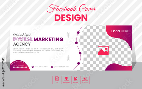 Professional social media Facebook cover design template for digital marketing agency with best layout.