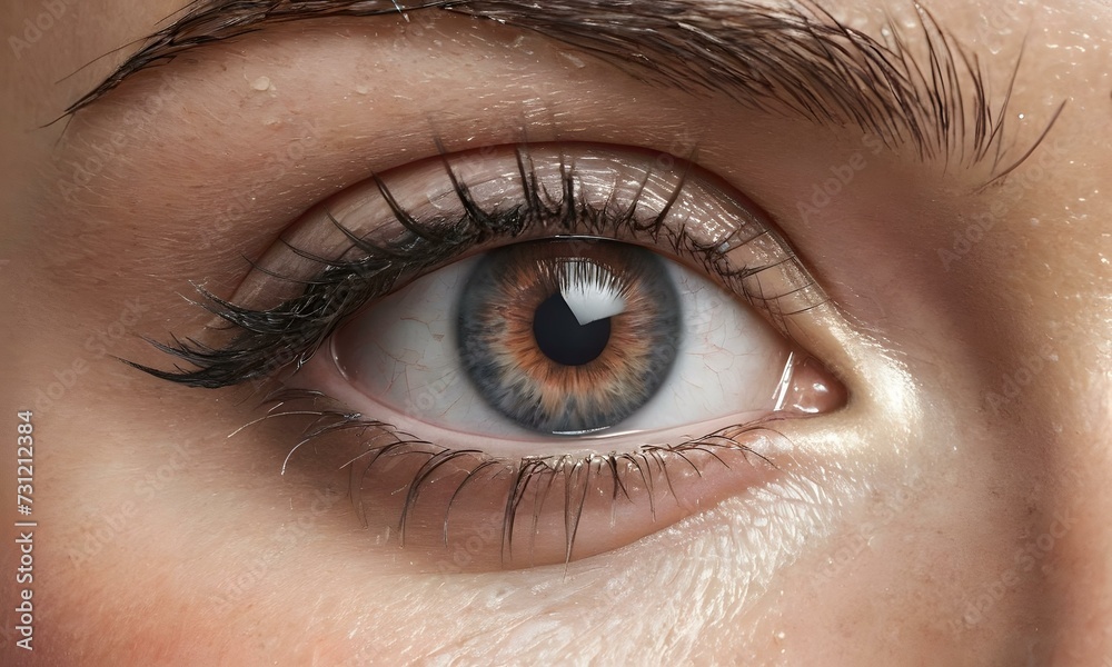 Fototapeta premium A close view of a woman with intense eyes and long eyelashes