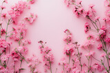 pink flower arrangement on pink background in