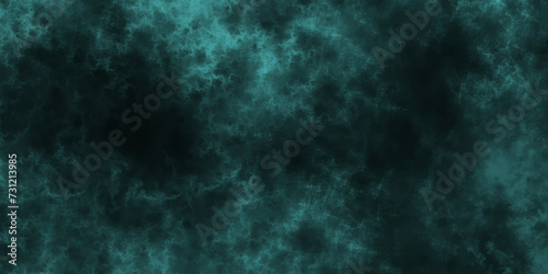 Abstract sea green watercolor hand painted watercolor. Grunge marbled pattern and rough paint brush strokes in Teal color powder explosion, isolated on dark cosmic powder Scattered Copy Space messy.