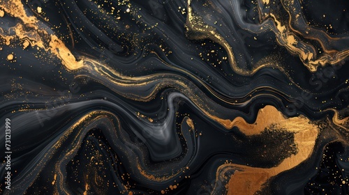 Black and gold fluid seamless texture background