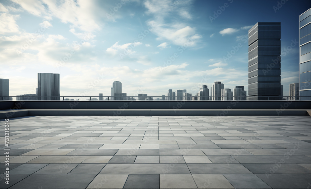 Fototapeta premium Minimalistic city view banner with copy space
