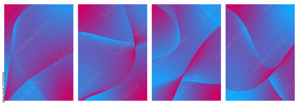 Abstract background vector set violet, turquoise, pink with dynamic waves for wedding. Futuristic technology backdrop with network wavy lines. Premium template with gradient mesh for banner or poster Abstract background vector set violet, turquoise, pink with dynamic waves for wedding. Futuristic technology backdrop with network wavy lines. Premium template with gradient mesh for banner or poster