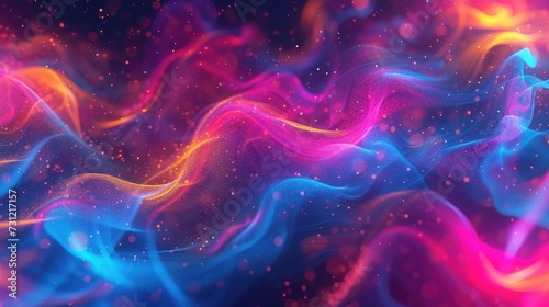 Abstract fluid texture colorful neon background. AI generated image