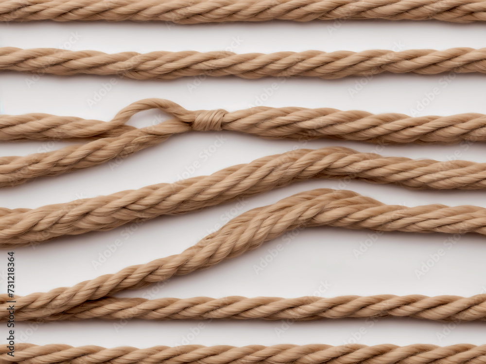 Twisted thick ship ropes with knot isolated background Ai generated Twisted thick ship ropes with knot isolated background Ai generated