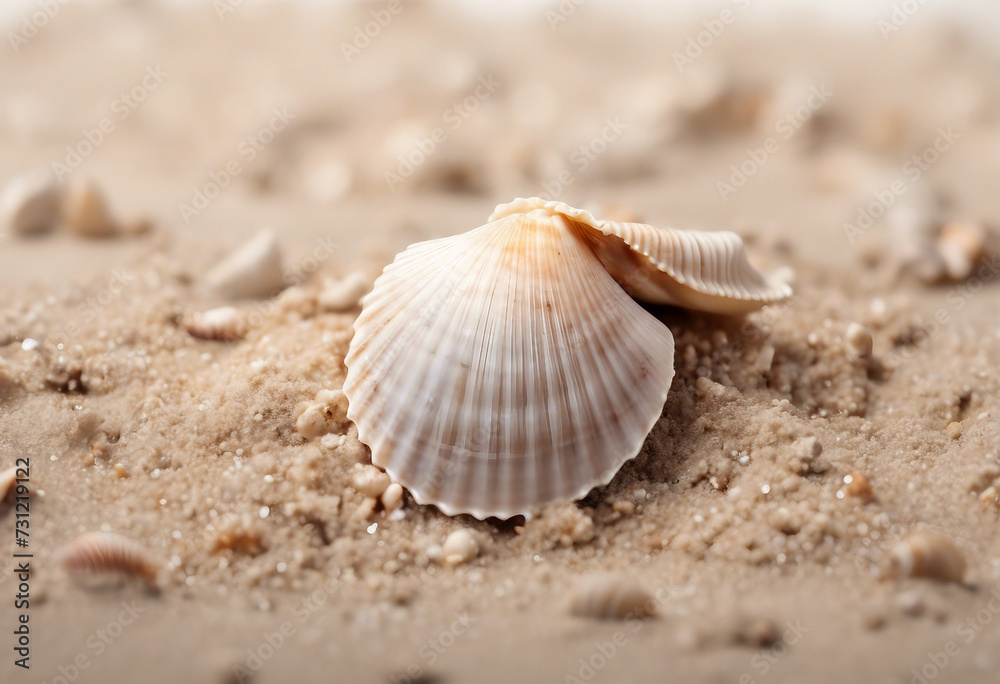Sea shell in sand pile isolated on white background Sea shell in sand pile isolated on white background