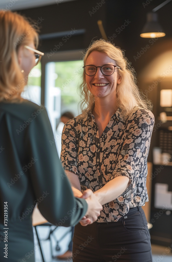 Professional Accord: Business Handshake in Corporate Setting Professional Accord: Business Handshake in Corporate Setting