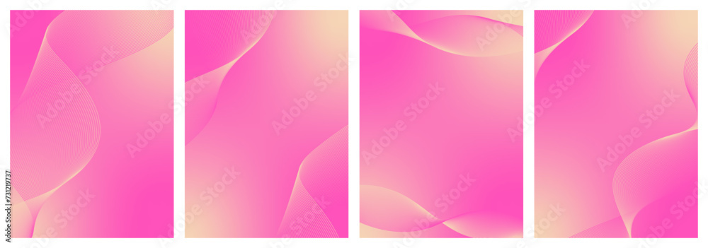 Abstract background vector set pink with dynamic waves for wedding design. Futuristic technology backdrop with network wavy lines. Premium template with stripes and gradient mesh for banner or poster Abstract background vector set pink with dynamic waves for wedding design. Futuristic technology backdrop with network wavy lines. Premium template with stripes and gradient mesh for banner or poster