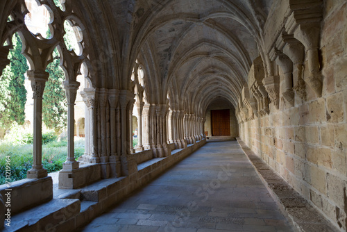 Spain Poblett monastery on a sunny summer day.