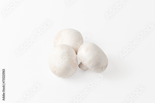 Three champignons on an isolated background