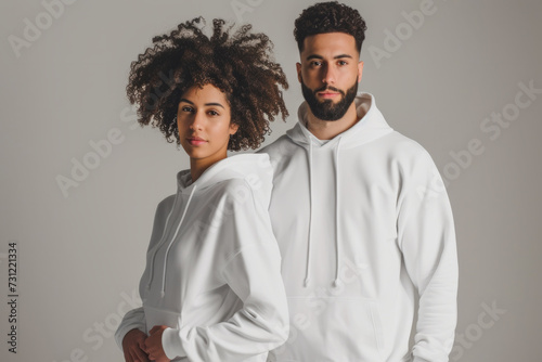 Unbranded Hoodie Mockup Featuring Couple In Casual Sportswear, Perfect Template For Clothing Brand