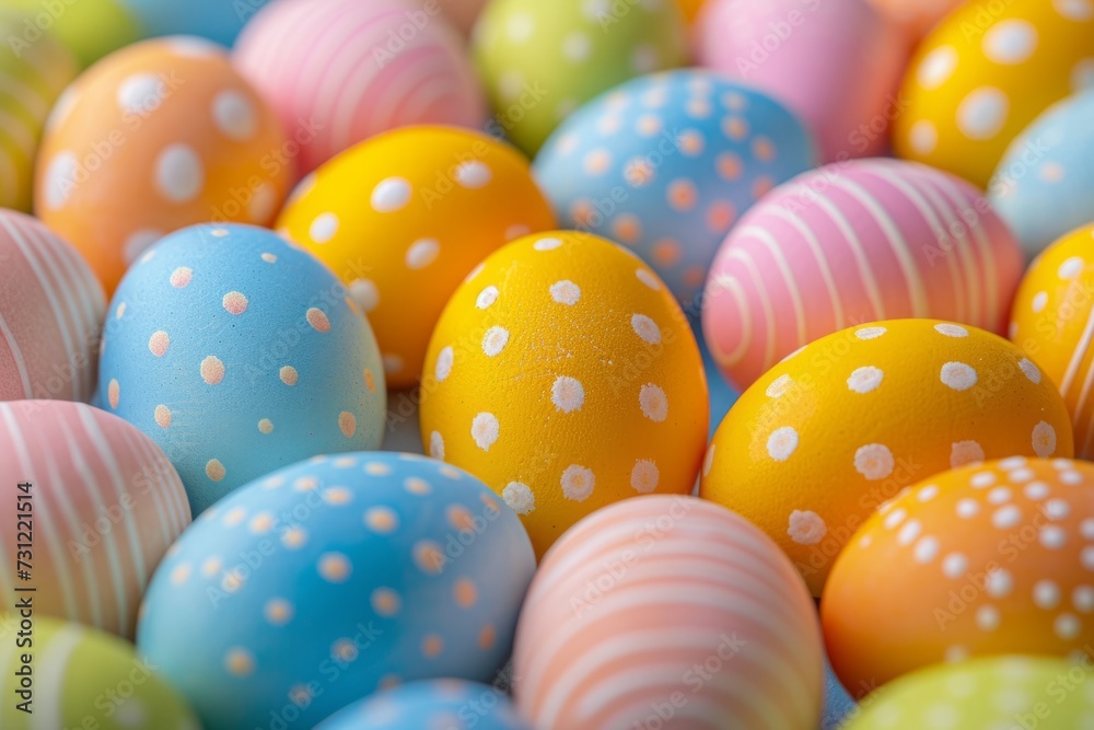 Vibrant Easter Eggs Adorn Festive Background, Perfect For Celebrations