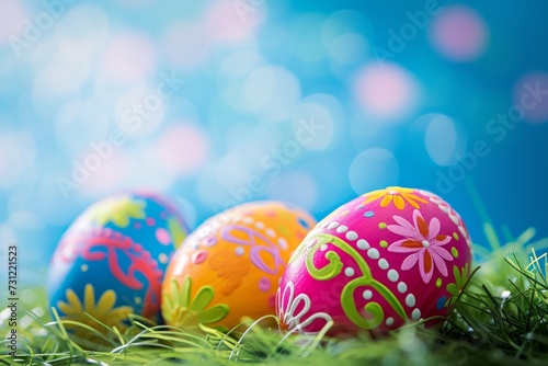 Easter Eggs In Vibrant Colors Illuminate Festive Background, Ideal For Celebrations