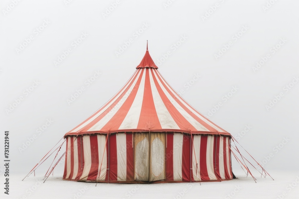 Enchanting Spectacle: Isolated Circus Tent Shines On A White Background