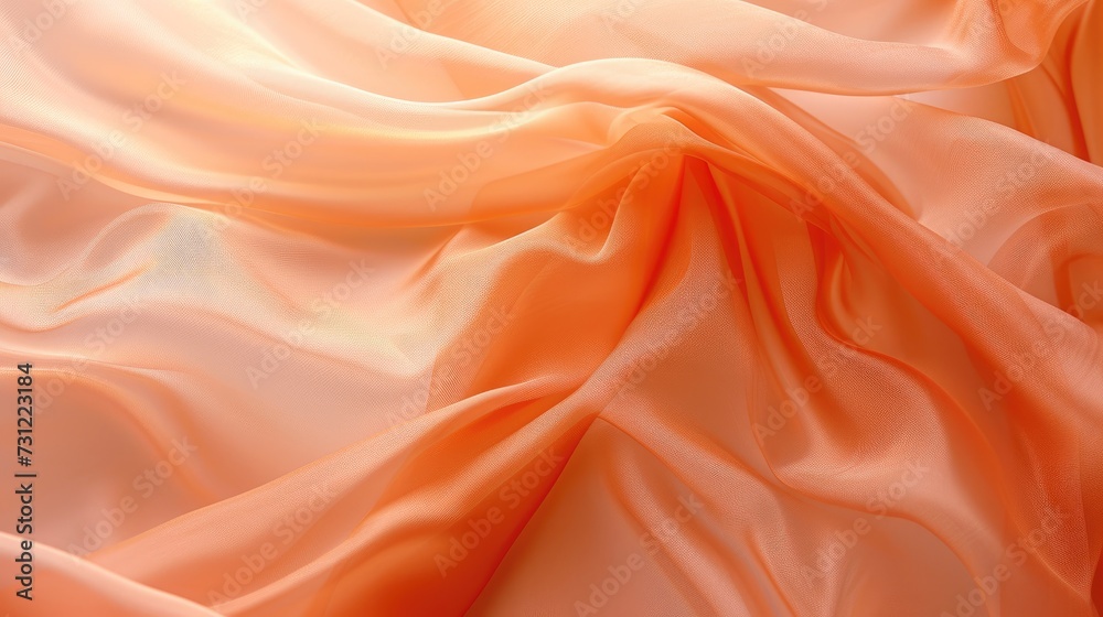 Fototapeta premium Abstract backgorund texture of peach colored flowing drape 
