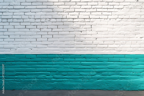 turquoise wall on white brick wall photo 4796749 in t