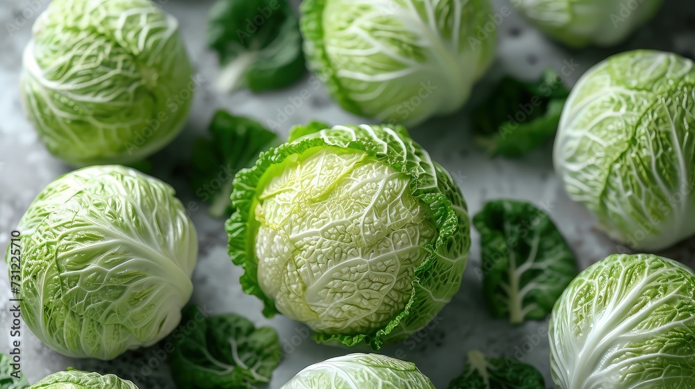 Fototapeta premium Cabbage for vegetables background, close up view.