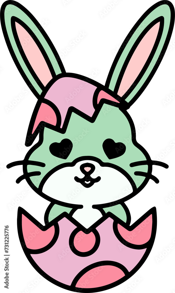 Fototapeta premium easter rabbit and egg