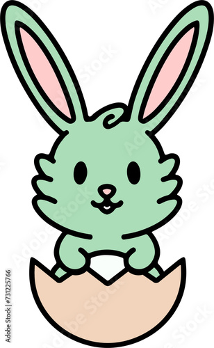 cute easter rabbit cartoon