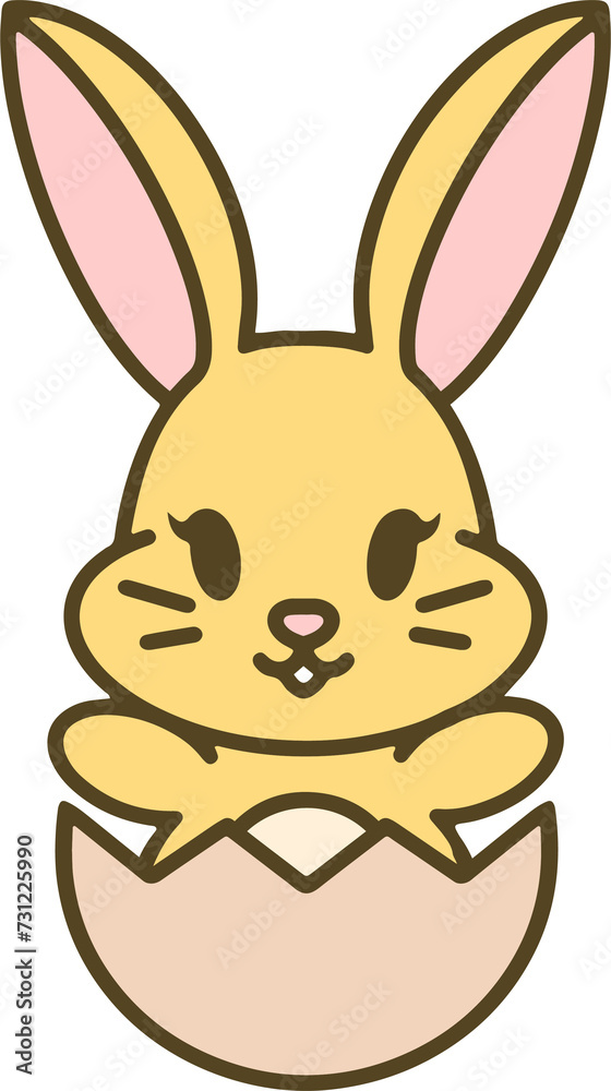 Obraz premium cute easter rabbit with egg