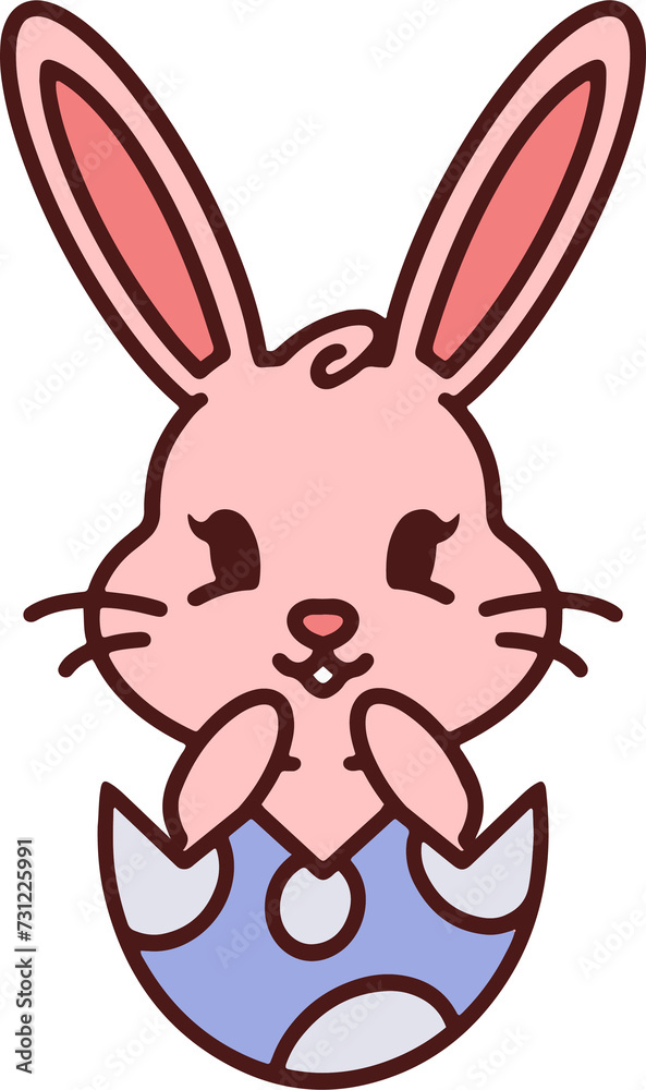Fototapeta premium cute easter rabbit with egg