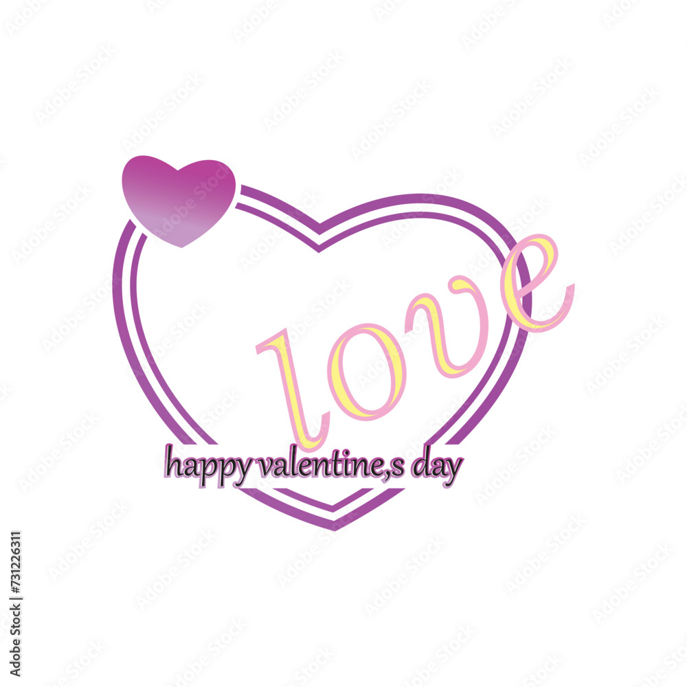 Valentine logo design simple concept Premium Vector