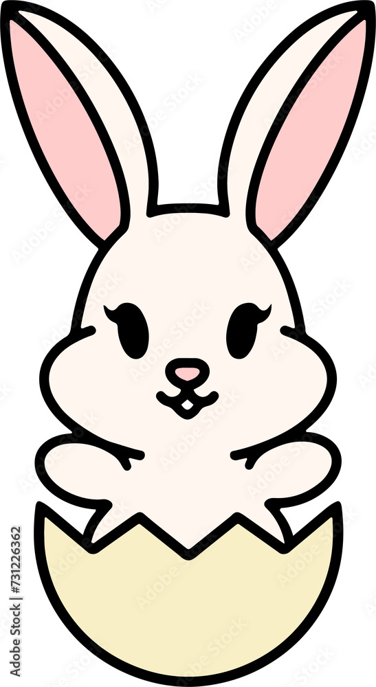 cute easter rabbit with egg