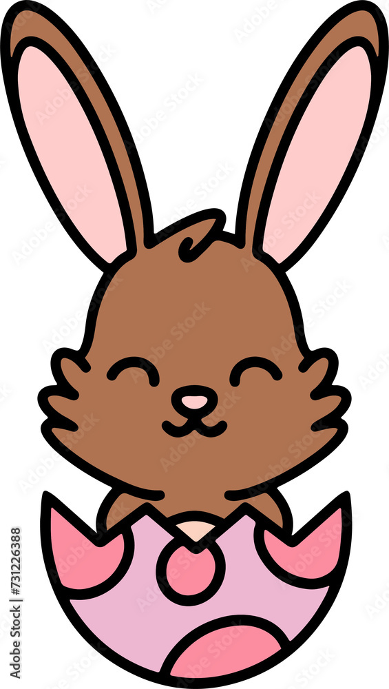 cute easter rabbit with egg