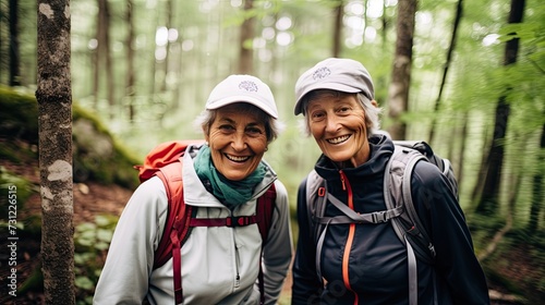 Active lifestyle of these retired women as they embrace the joy of backpacking. Surrounded by nature s wonders  they radiate happiness and inspire others to pursue their passions  regardless of age.
