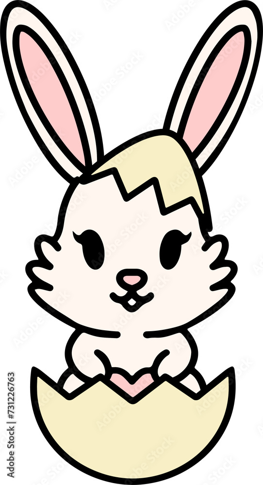Obraz premium easter rabbit and egg cartoon