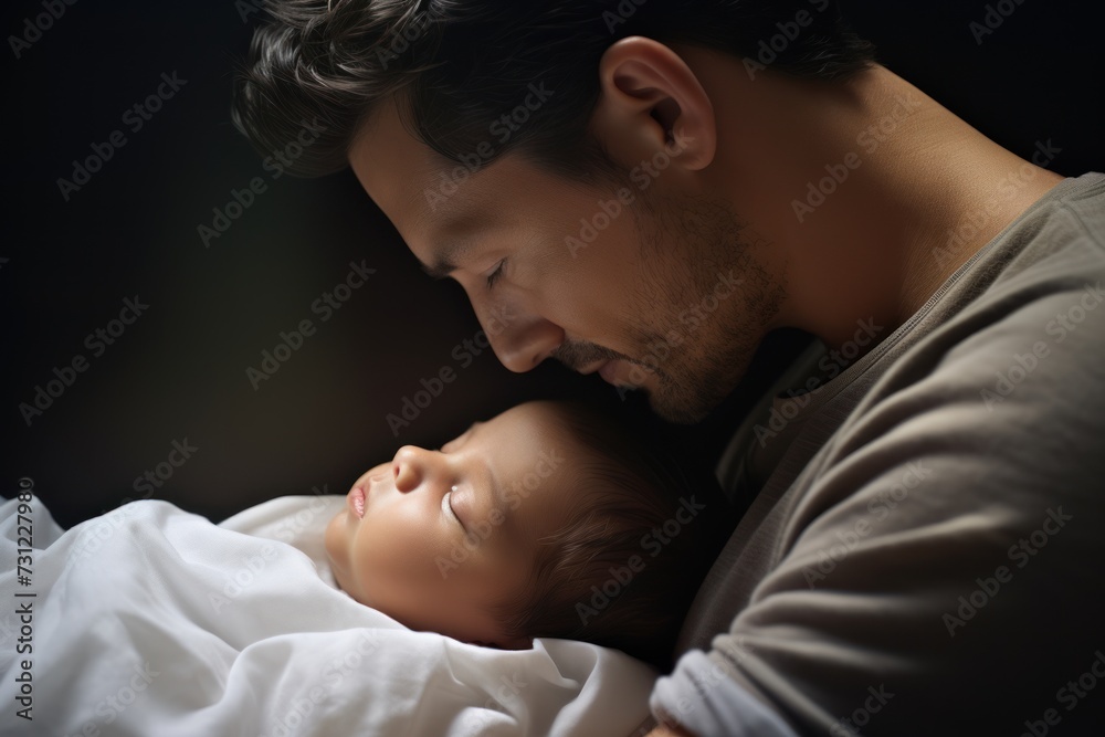 A sweet portrayal of dad and child, creating memories of playful moments in their shared space. A sweet portrayal of dad and child, creating memories of playful moments in their shared space.