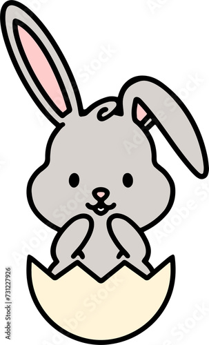 cute bunny in easter egg © lineartestpilot