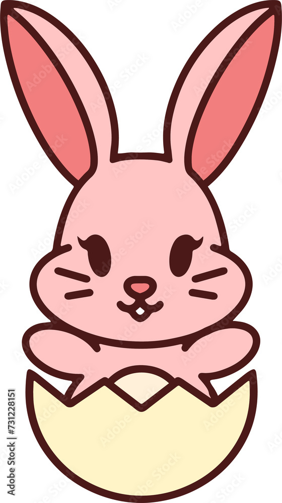 cute bunny in easter egg cute bunny in easter egg