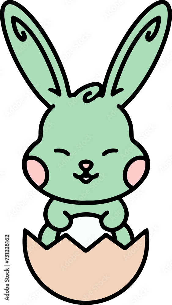 cute bunny in easter egg