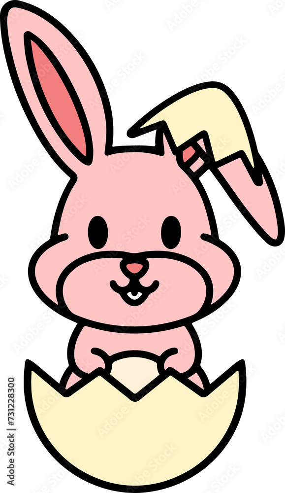 cute bunny in easter egg cute bunny in easter egg