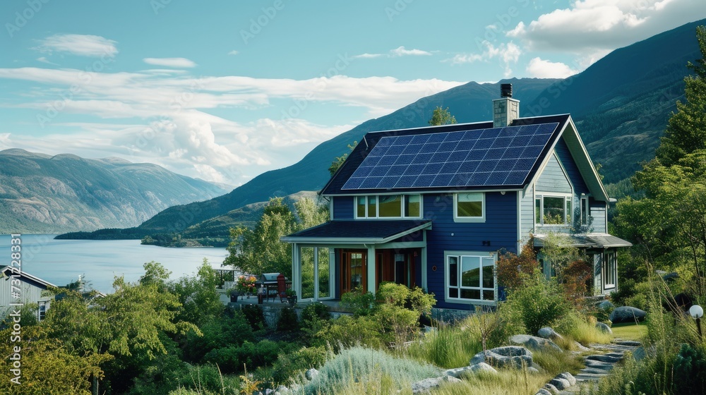 Solar panels, residential solar installation 