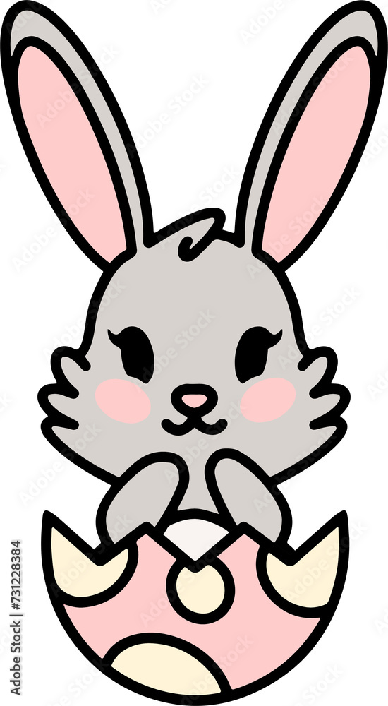 cute easter bunny cartoon with easter egg cute easter bunny cartoon with easter egg