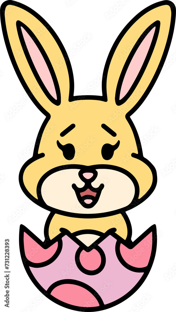 cute easter bunny cartoon with easter egg cute easter bunny cartoon with easter egg