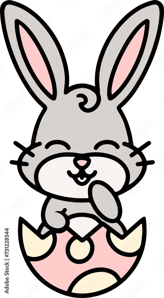 cute easter bunny cartoon with easter egg cute easter bunny cartoon with easter egg