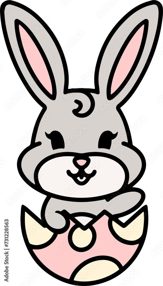 cute easter bunny cartoon with easter egg cute easter bunny cartoon with easter egg