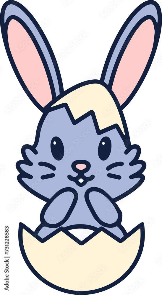 cute easter bunny cartoon with easter egg cute easter bunny cartoon with easter egg