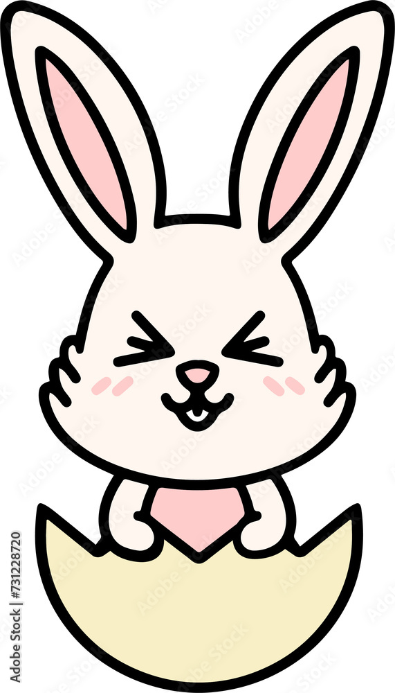 cute easter bunny cartoon with easter egg cute easter bunny cartoon with easter egg