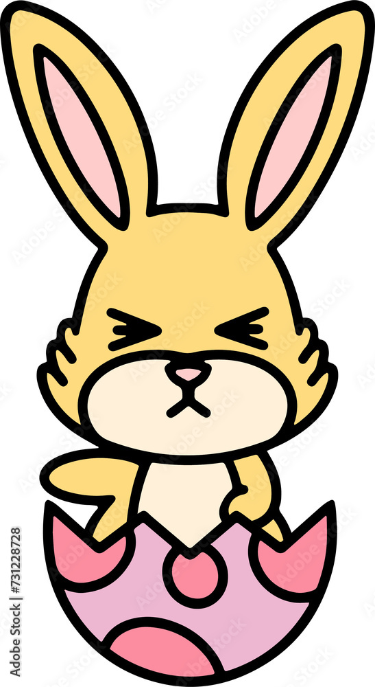 cute easter bunny cartoon with easter egg cute easter bunny cartoon with easter egg