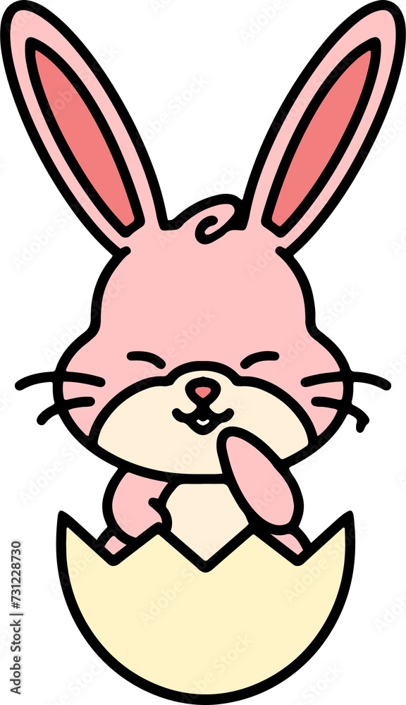 cute easter bunny cartoon with easter egg cute easter bunny cartoon with easter egg
