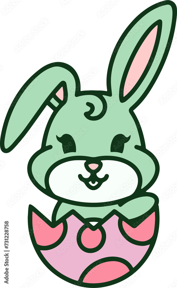 cute easter bunny cartoon with easter egg cute easter bunny cartoon with easter egg