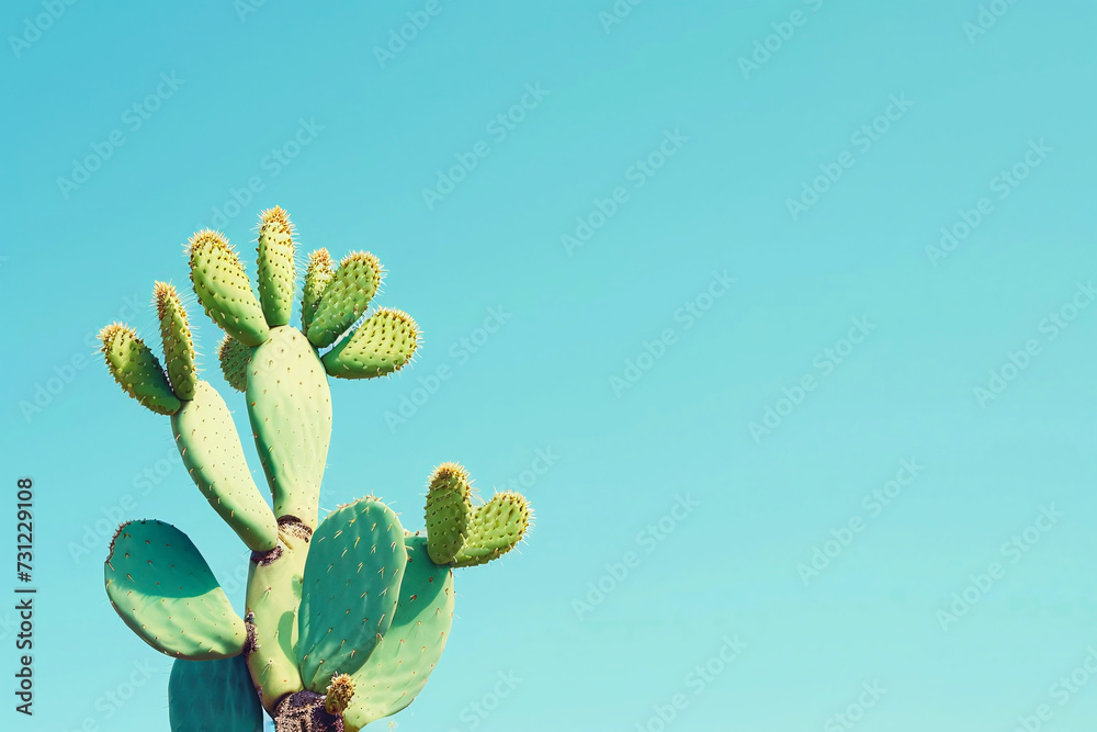 Green cactus in the desert Green cactus in the desert