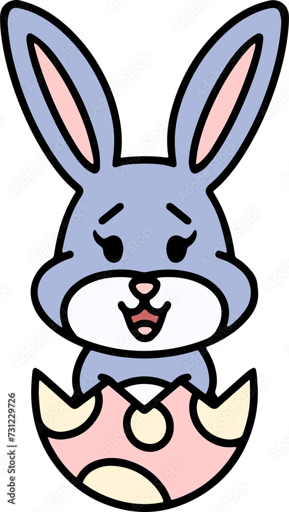 easter bunny cartoon with egg easter bunny cartoon with egg
