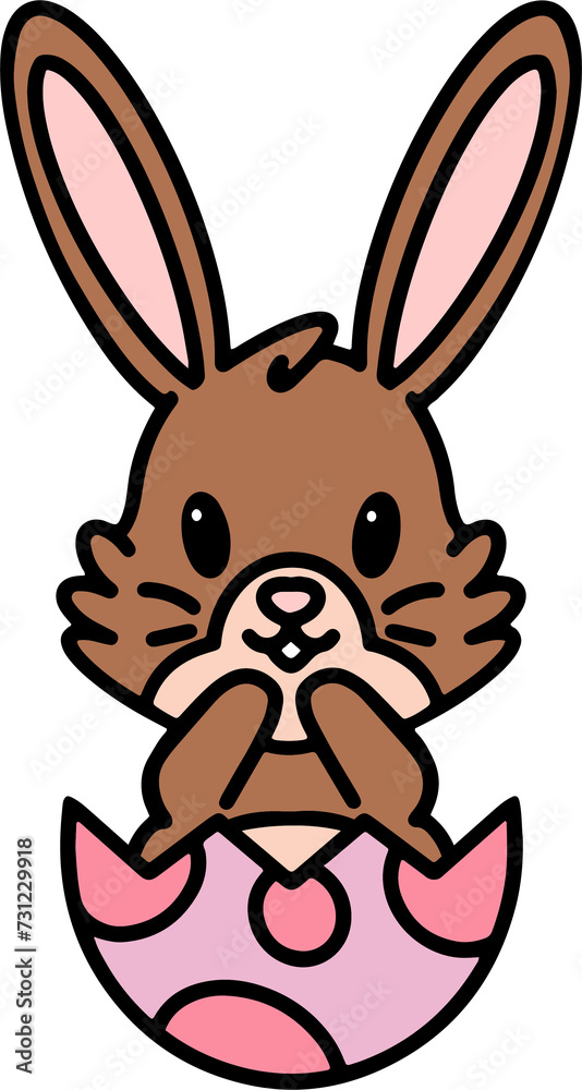 easter bunny in an easter egg shell easter bunny in an easter egg shell